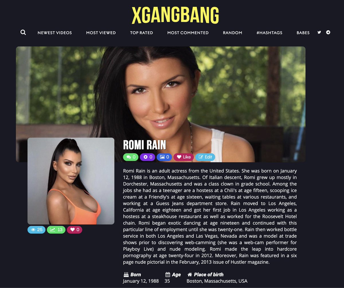 The profile page of the beautiful Romi Rain @TheOnlyRomiRain has been created on XGangBang.com.
xgangbang.com/index.php?page…

Get ready for us dropping an exciting movie starring #RomiRain. Coming soon.