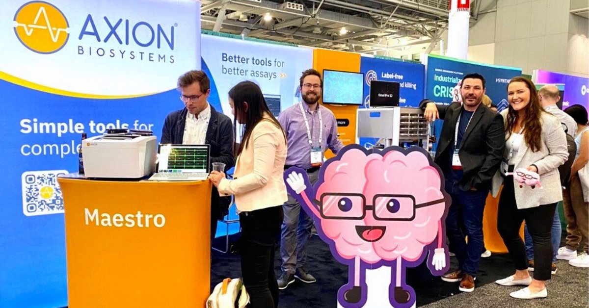 Team Axion is ready for #ISSCR2023 day 3! Come by booth #715 for a photo op with the Axion Mini-Brain and learn how our Maestro and Omni live-cell analysis platforms can accelerate your #organoid research. 🚀

#StemCells #LiveCellImaging #MaestroMEA #OmniPro12