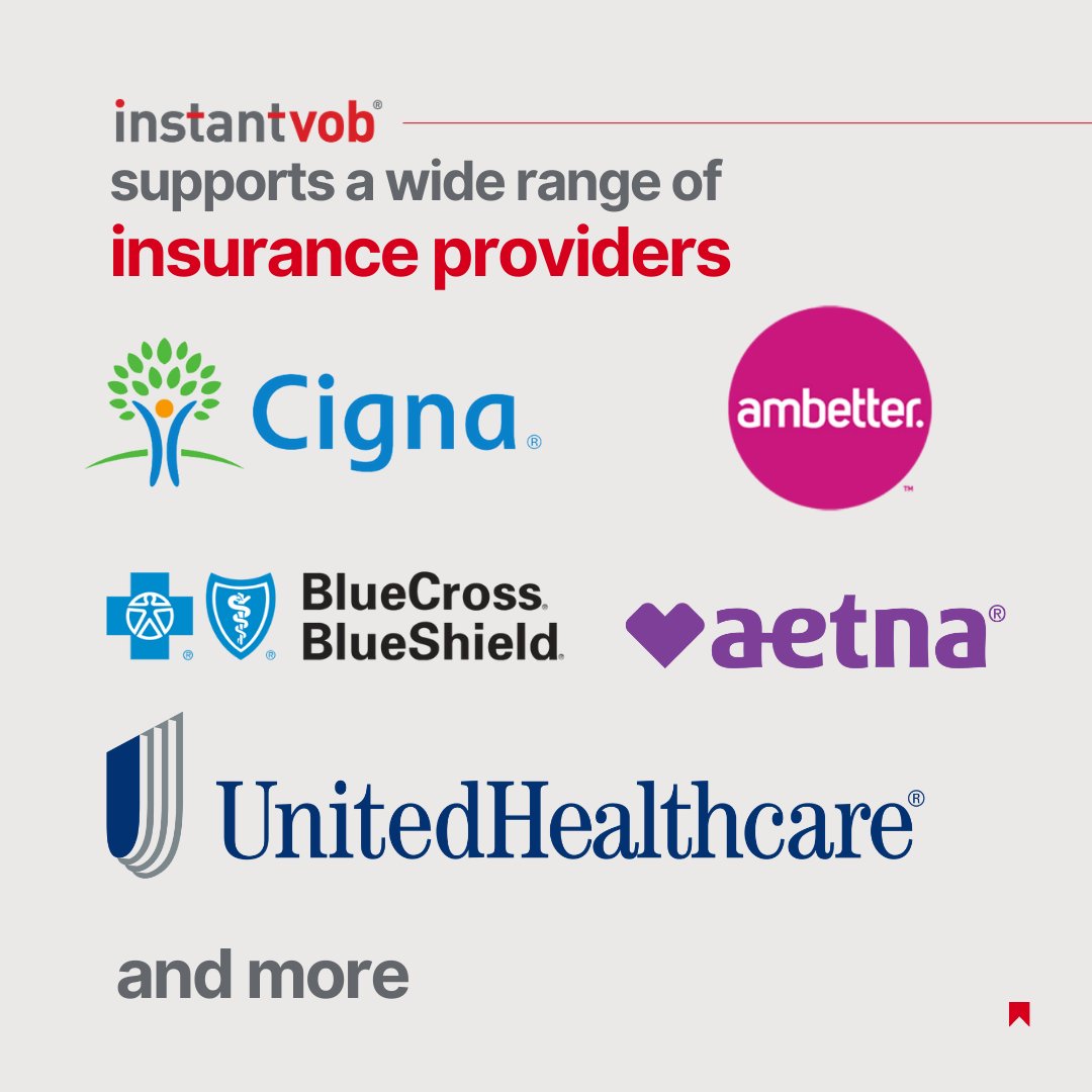 Our team has made it easier than ever with instantvob®. We support a wide range of providers such as Blue Cross and Blue Shield, Cigna, United Healthcare, Aetna, and Ambetter, all from a single portal. Get started: portal.instantvob.com/sign-up #instantvob #insuranceproviders