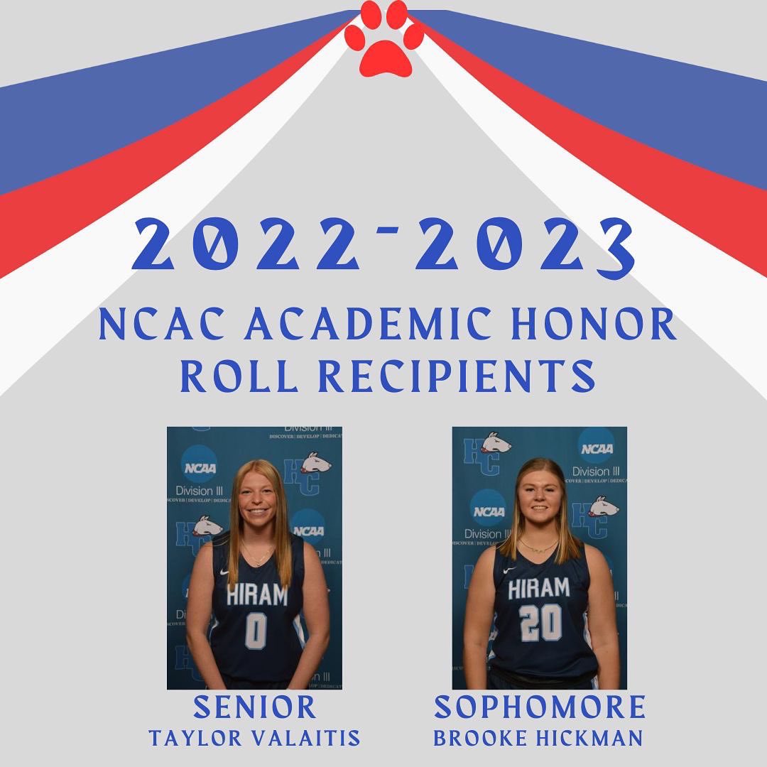 Congrats to our student-athletes who did an amazing job in the classroom this Spring! 

Special shout out to Taylor and Brooke for their NCAC Academic Honor Roll recognition. 

#hiramcollege #hcwbb #lifeofastudent #studentathlete #family #ncac #academic