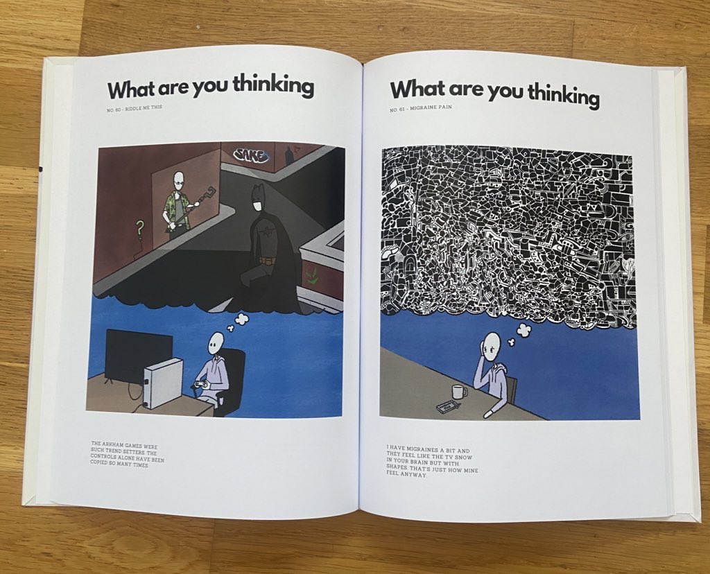New is a collection of my 100 #whatareyouthinking comics in a fancy hardback graphic novel!
You can find the link to this one at my website scribbleonthewall.co.uk 
#newcomic #comic #indiecomic