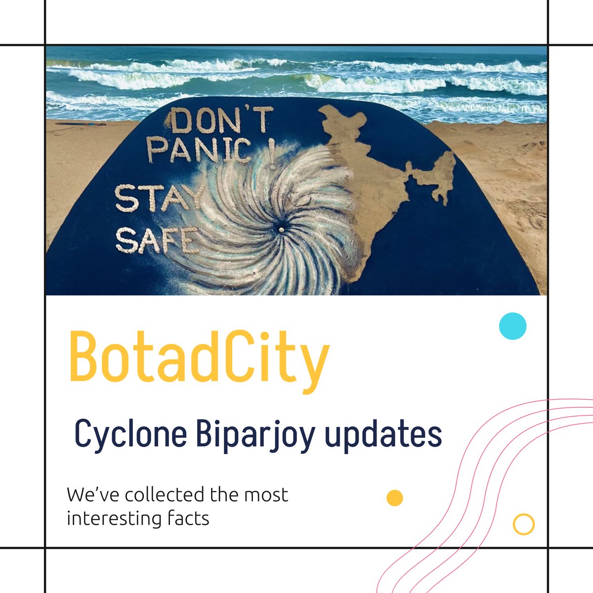 botadcity's tweet photo. Cyclone Biparjoy moving towards Gujarat.
Be safe, be helpful.🙏

#CycloneBiparjoy #StaySafe #CycloneBiparjoyUpdate #botad #botadcity #gujarat https://t.co/Ms11VFP1Yh