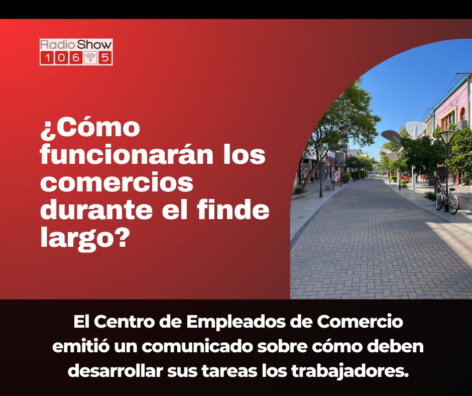 RadioShow1065's tweet photo. El Centro de Empleados de Comercio emitió un comunicado sobre cómo deben desarrollar sus tareas los trabajadores.
Más info: https://t.co/T9nNB0oJqH https://t.co/6WHdJeQSpI