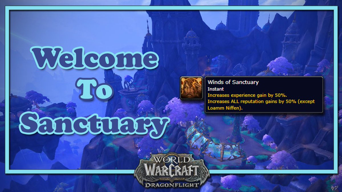 The #DiabloIV &amp; #WorldofWarcraft cross-over event: Welcome to Sanctuary has begun

The buff: Winds of Sanctuary is in full affect! Until 11th July, get 50% increased experience and reputation gains! (except Loamm Niffen)

For more, check out my #blog post: grahranswowgold.com/welcome-to-san…