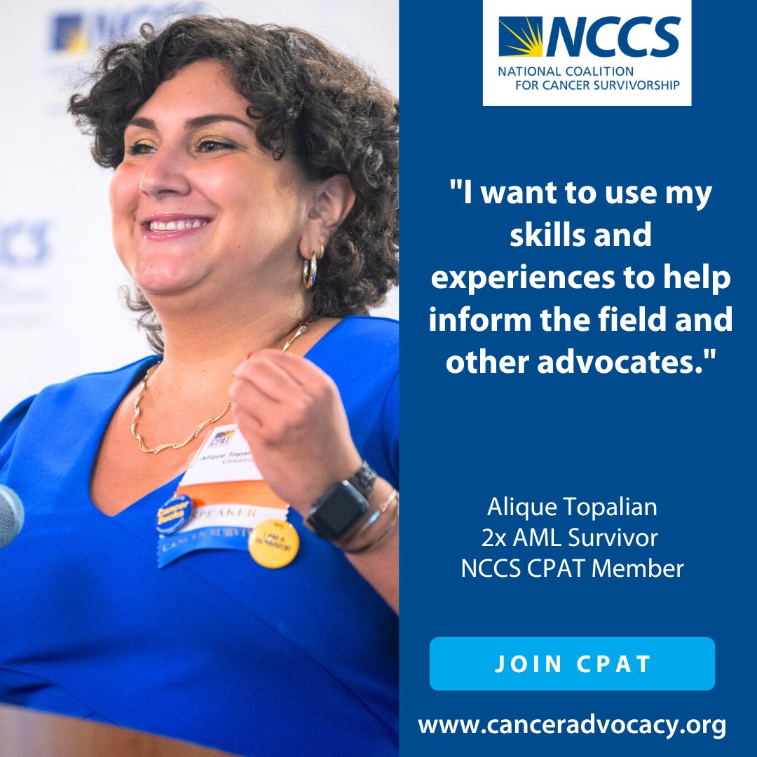 Want to make a difference for all cancer survivors? Join our Cancer Policy & Advocacy Team. No matter your expertise, your contribution matters. Learn more and get involved: CancerAdvocacy.org/CPAT 
#CancerSurvivor #CancerAdvocacy #MakeADifference #SurvivorStrong