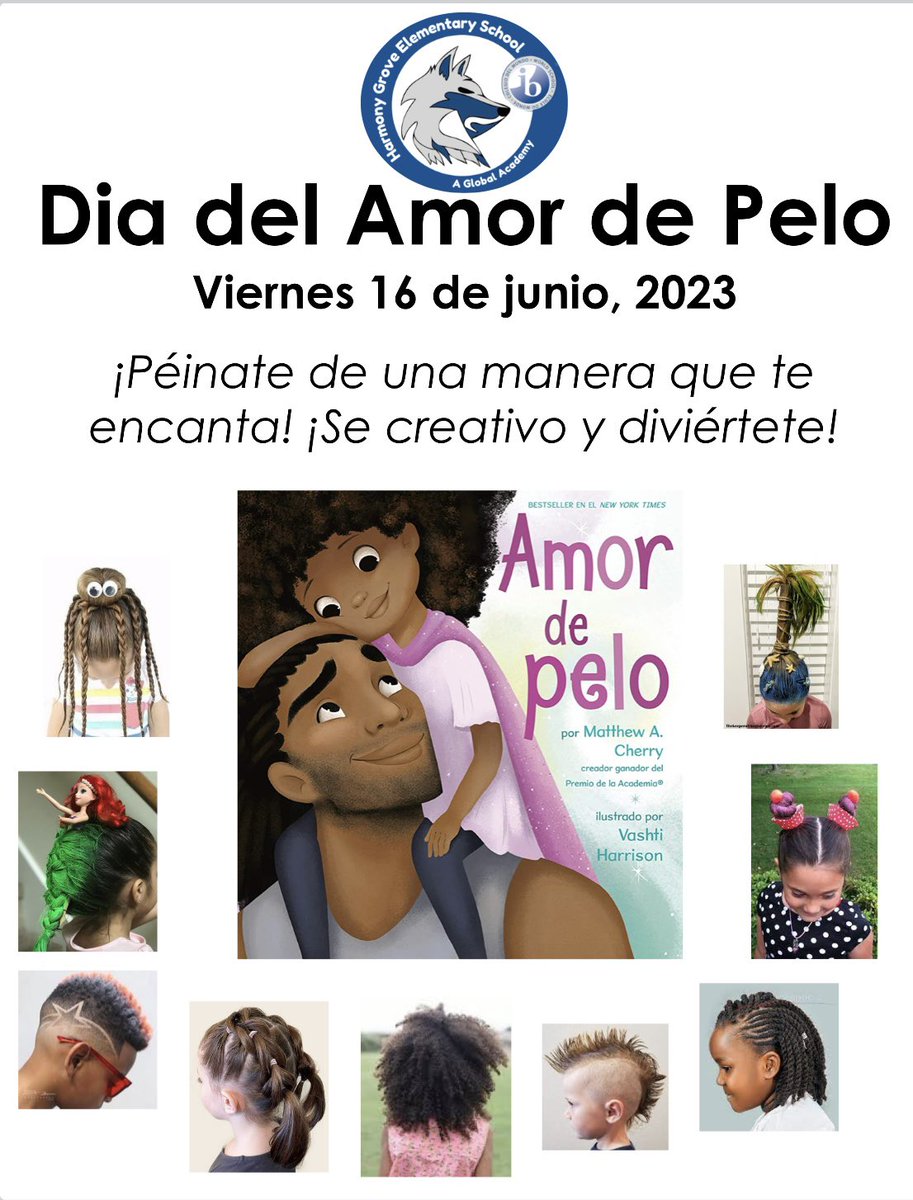 Harmony Grove Elementary School- A Global Academy (@harmonygrovefps) on Twitter photo Tomorrow, Friday June 16th is Hair Love Day at Harmony Grove School! This spirit day connects with our book-of-the-month and the FPS trait of the month PROUD. Style your hair in a way that you love. Be creative and have fun! π Tomorrow, Friday June 16th is Hair Love Day at Harmony Grove School! This spirit day connects with our book-of-the-month and the FPS trait of the month PROUD. Style your hair in a way that you love. Be creative and have fun! π