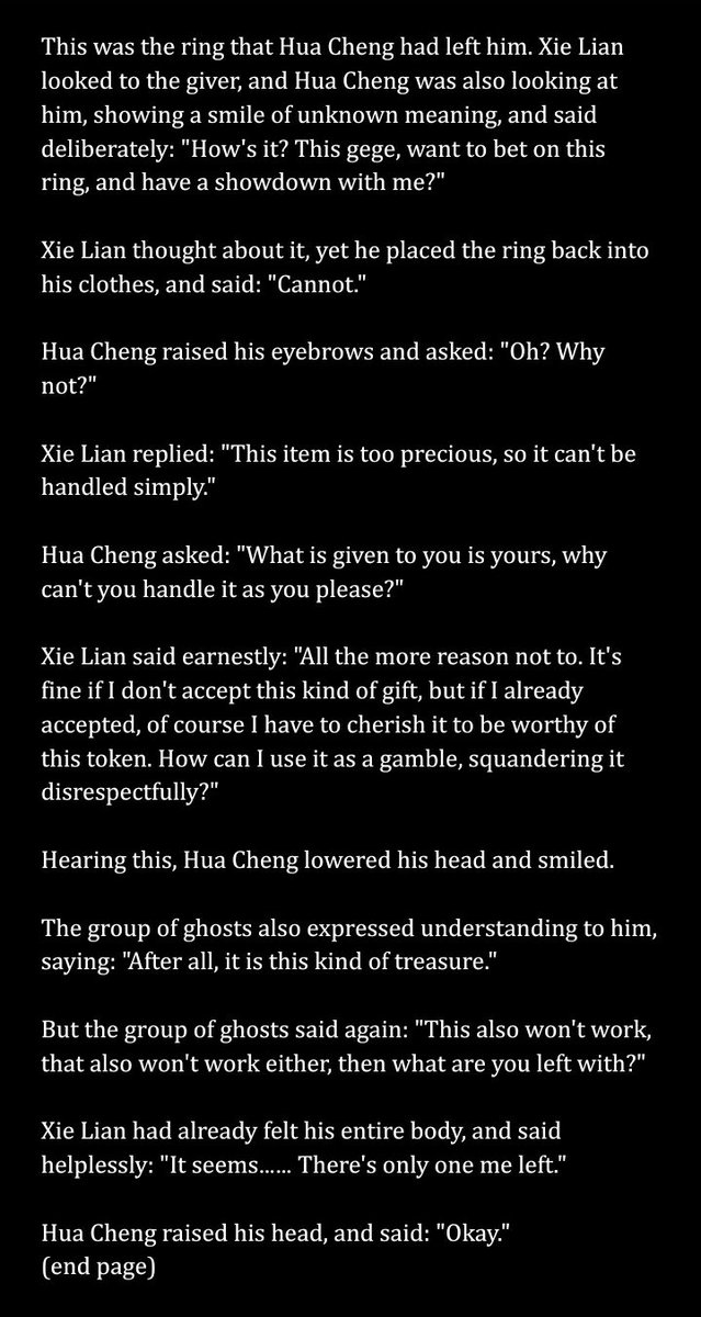 #TGCF revised spoilers (gambler's den scene)
I know there's already translation of this somewhere but it's... kinda wonky. So I decided to do one myself

Ig this is going down in history as one of the most iconic of tgcf scenes huh