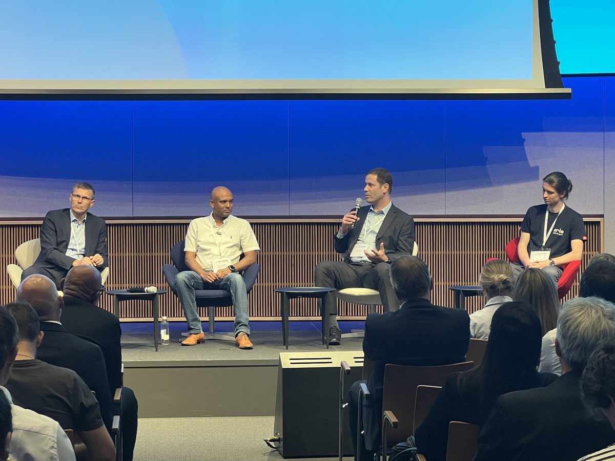 iotbhub's tweet photo. Now we come to the discussion panel on the topic of Novel Technologies: with guests Fabien Jordan from Astrocast, Anand Verma from PEROVSKIA SOLAR AG Solar, Josef Bernhard from Fraunhofer IIS
and Janek Wogawa from ARIS

#innovation #conference #technology #iotvisions2023 #iot https://t.co/IqVnfY1uB2