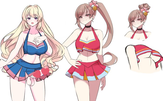 進捗wipです。見抜き相手2人目のチアガールギャルの祁答院麗華ちゃんです。最初は主人公と同じ形のチア服でしたが、友達に言われて下乳が見えるチア服にしたらOKして貰えました!(歓喜 