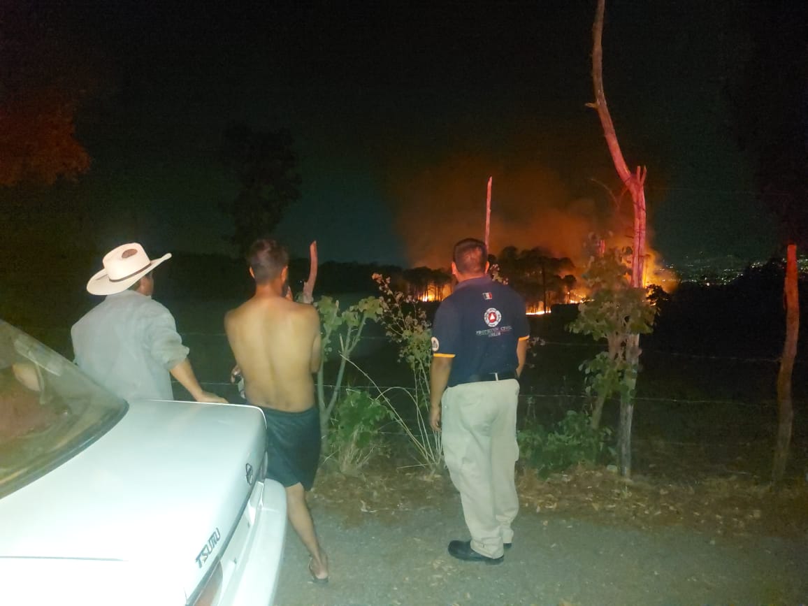 La noche de este miércoles se reportó un #IncendioForestal en paraje 'Las Carpas' de la col. Lomas Tetela al norte de #Cuernavaca. Por la hora y ubicación, Bomberos Cuernavaca acudieron a la atención y vigilancia para evitar que el fuego llegara a las viviendas.