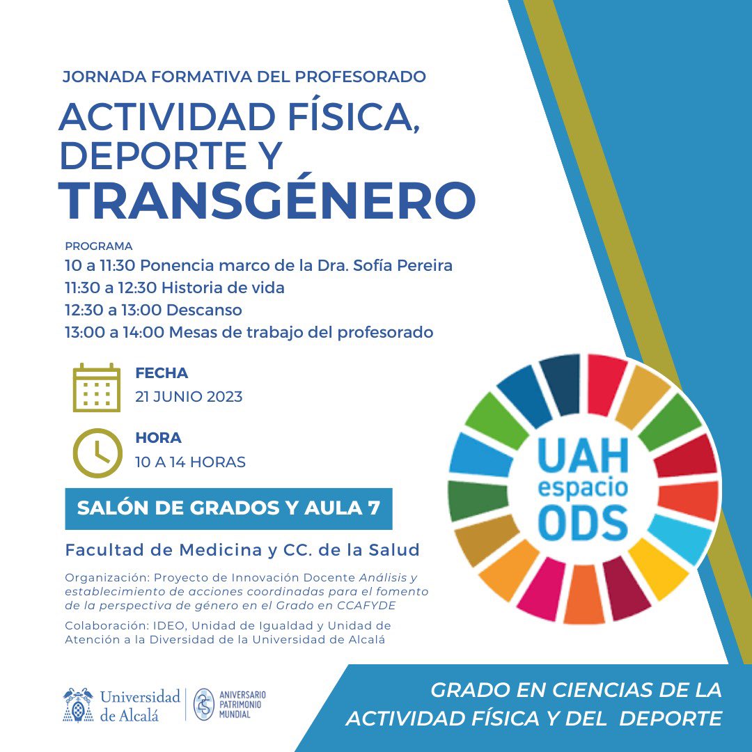 AlcalaCCAFYDE's tweet photo. La semana que viene se celebrará esta jornada de formación del profesorado ⬇️ https://t.co/qLOLCbKHvU