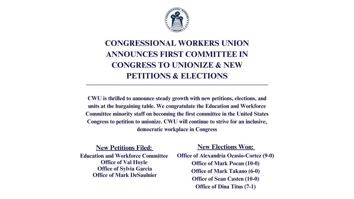 Congressional Workers Union tweet media