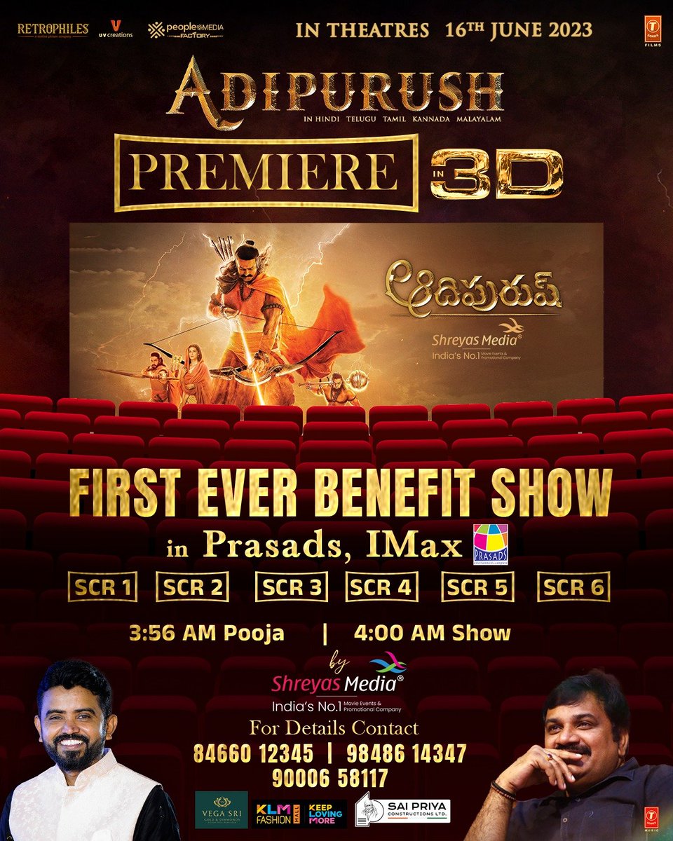 sairaaj44's tweet image. #Adipurush very..very..very first time in #prasadimax