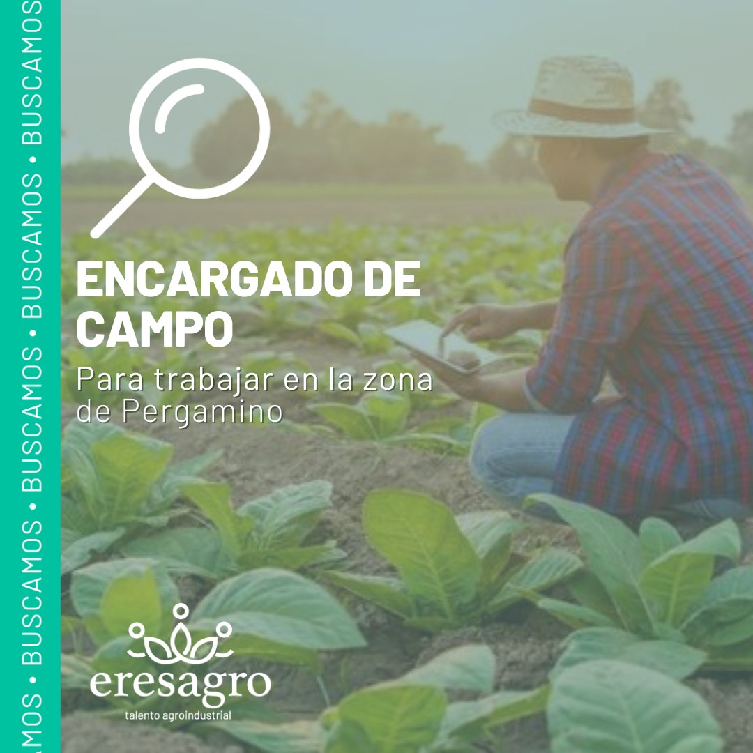 eresagro's tweet photo. #BúsquedaLaboral 📷Importante empresa está en la búsqueda de un Encargado de Campo. Nos orientamos a profesionales de Ing. Agronómica con una experiencia mínima de cuatro años en posiciones similares o en gestión de cultivos.📷Hace click https://t.co/mSiMTdwqva postulate! https://t.co/TIE50QH8s0