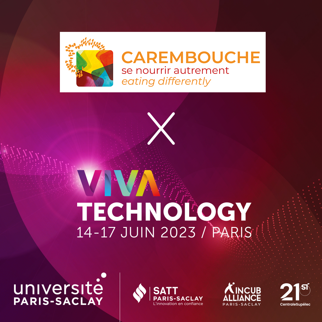 UnivParisSaclay's tweet photo. 🤖 [#VivaTech - FOCUS STARTUP #13]
#Carembouche - #probiotique #alimentation #sante favorise l’apport énergétique pour des personnes en manque - Une #startup accompagnée par @IncubAlliance, partenaire de @UnivParisSaclay présente le 17/06 à @VivaTech !
👉 https://t.co/BonT0JrEJK https://t.co/oM1zsriDsk