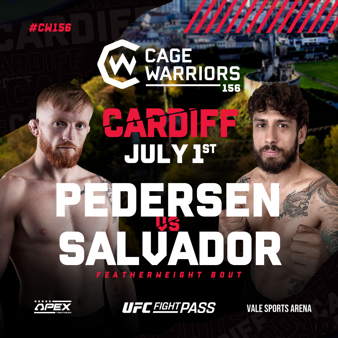 @ScottPedersen11 defending home soil! ⚔️

He will square off with Yohan Salvador in a featherweight fight on July 1st at #CW156 Cardiff 🏴󠁧󠁢󠁷󠁬󠁳󠁿

🎟 𝗧𝗶𝗰𝗸𝗲𝘁𝘀: bit.ly/3BisBZl