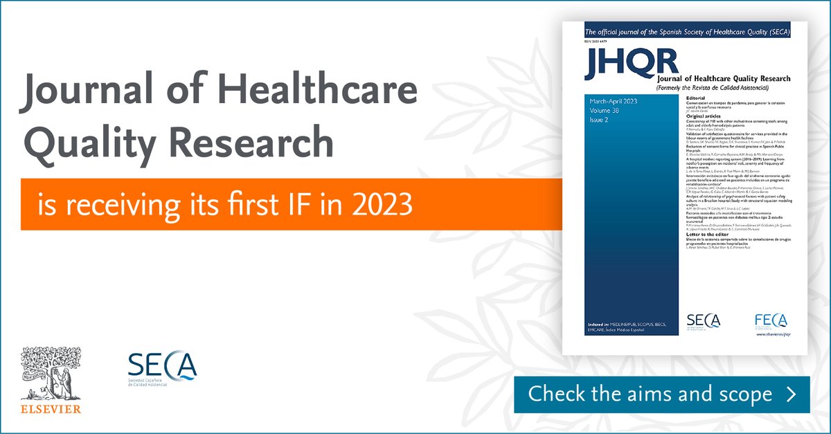 📰 Great news!! Journal of Healthcare Quality Research is receiving its first #ImpactFactor in June 2023 🥳! 
👉 Check the journal aims & scope at spkl.io/601849R3o
#Epidemiology #PublicHealth #PreventiveMedicine @CalidadAsistenc
🧵 Read our top 3 articles 👇