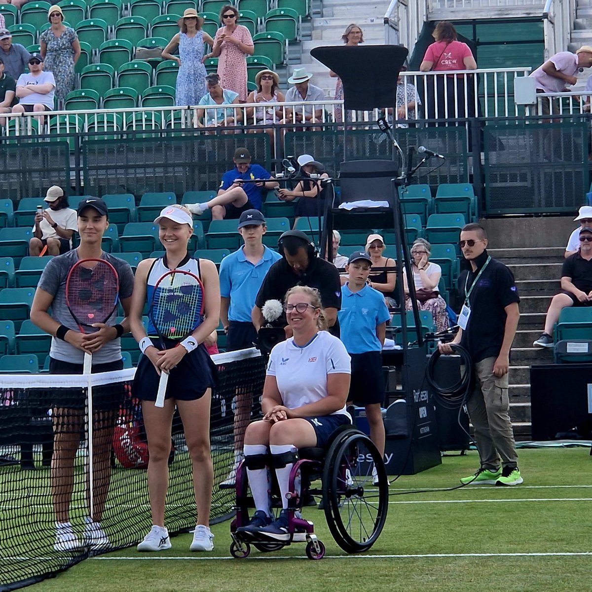 Coin toss on Centre Court #RothesayOpen in Nottingham.
<a href="/LTACompetitions/">LTA Competitions</a> <a href="/WChairTennisGB/">Wheelchair Tennis (LTA)</a> <a href="/LboroTennis/">Loughborough Tennis</a> <a href="/LboroSport/">Loughborough Sport</a> <a href="/DanMaskellTrust/">Dan Maskell</a>