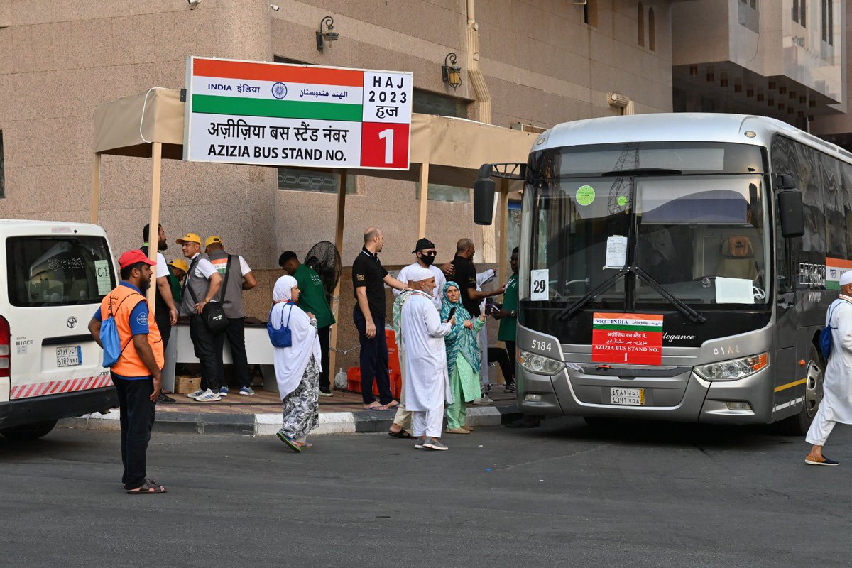 saudrahman27's tweet photo. Bus services provided by the Indian Haj Mission is by far the best transport arrangement in Azizia 🇸🇦. It is helping all Indian Hajjis immensely.

In recent years, the Indian government has made efforts to streamline the Hajj process and improve the experience for Indian pilgrims. This has included initiatives such as digitizing the application process, enhancing transportation and accommodation facilities, and increasing the number of flights available for pilgrims. 

@IndianEmbRiyadh 👏🏻🇮🇳