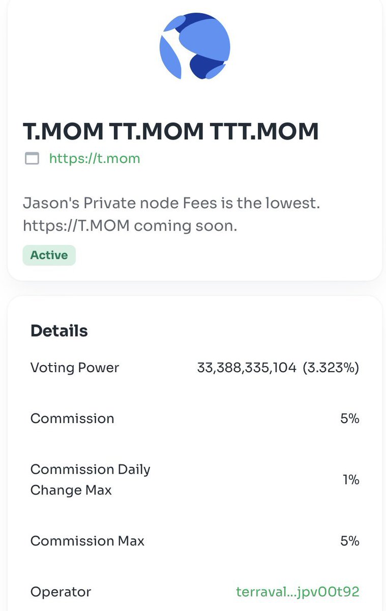 #LUNC TO THE MOON🚀

A new $LUNC validator stakes 33 BILLION #LunaClassic on parity day.   #Crypto #LuncArmy #LuncBurn #Binance    #LUNCcommunity #USTC
