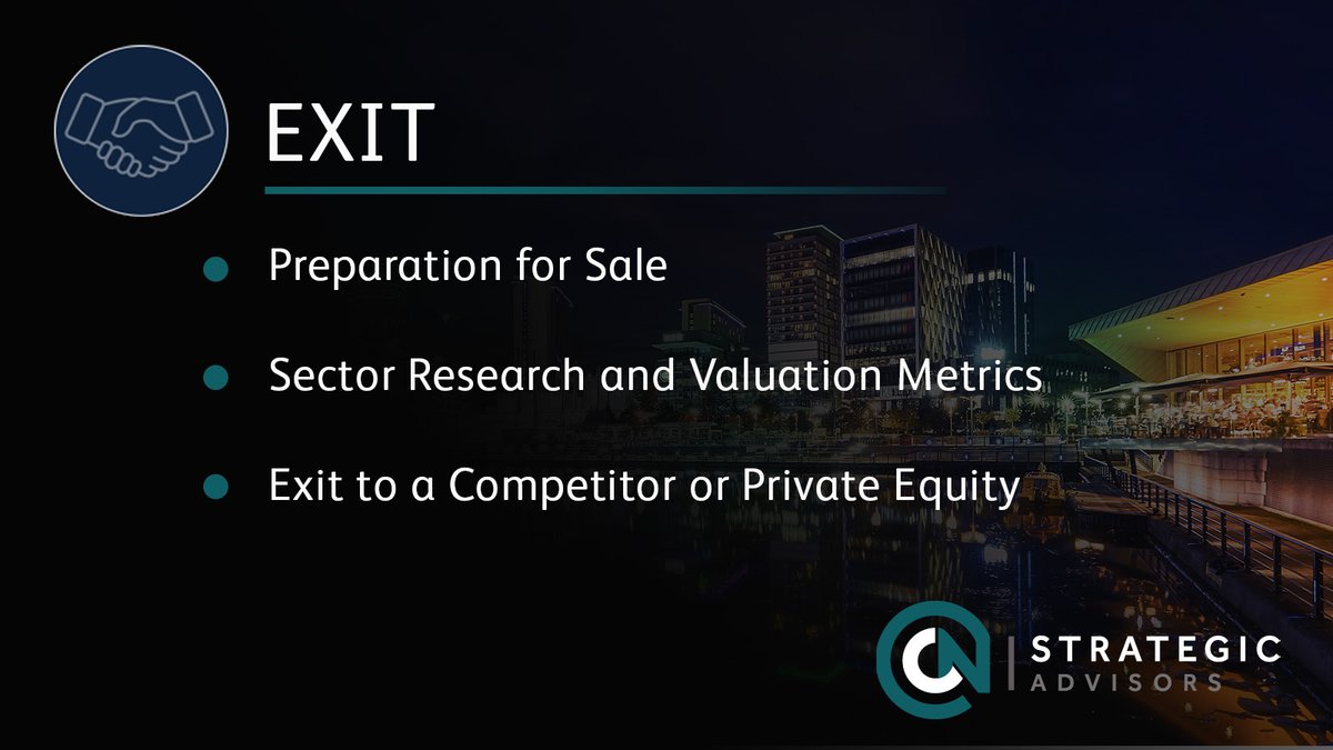 At CN Strategic Advisors, our experts can help you with your exit plans - Read more... cnsa.co.uk/services/exit/ #corporatefinance