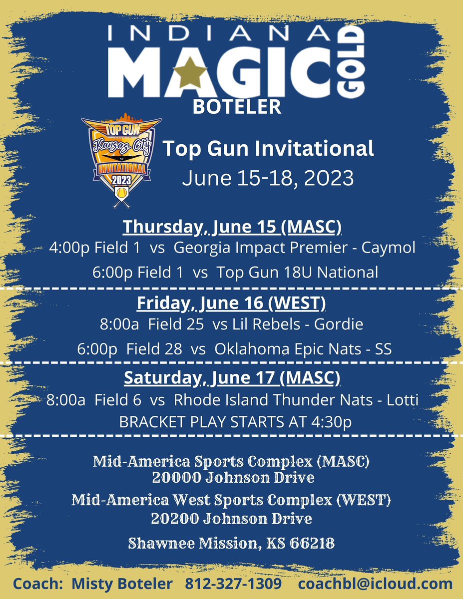 Top Gun Invitational schedule!!