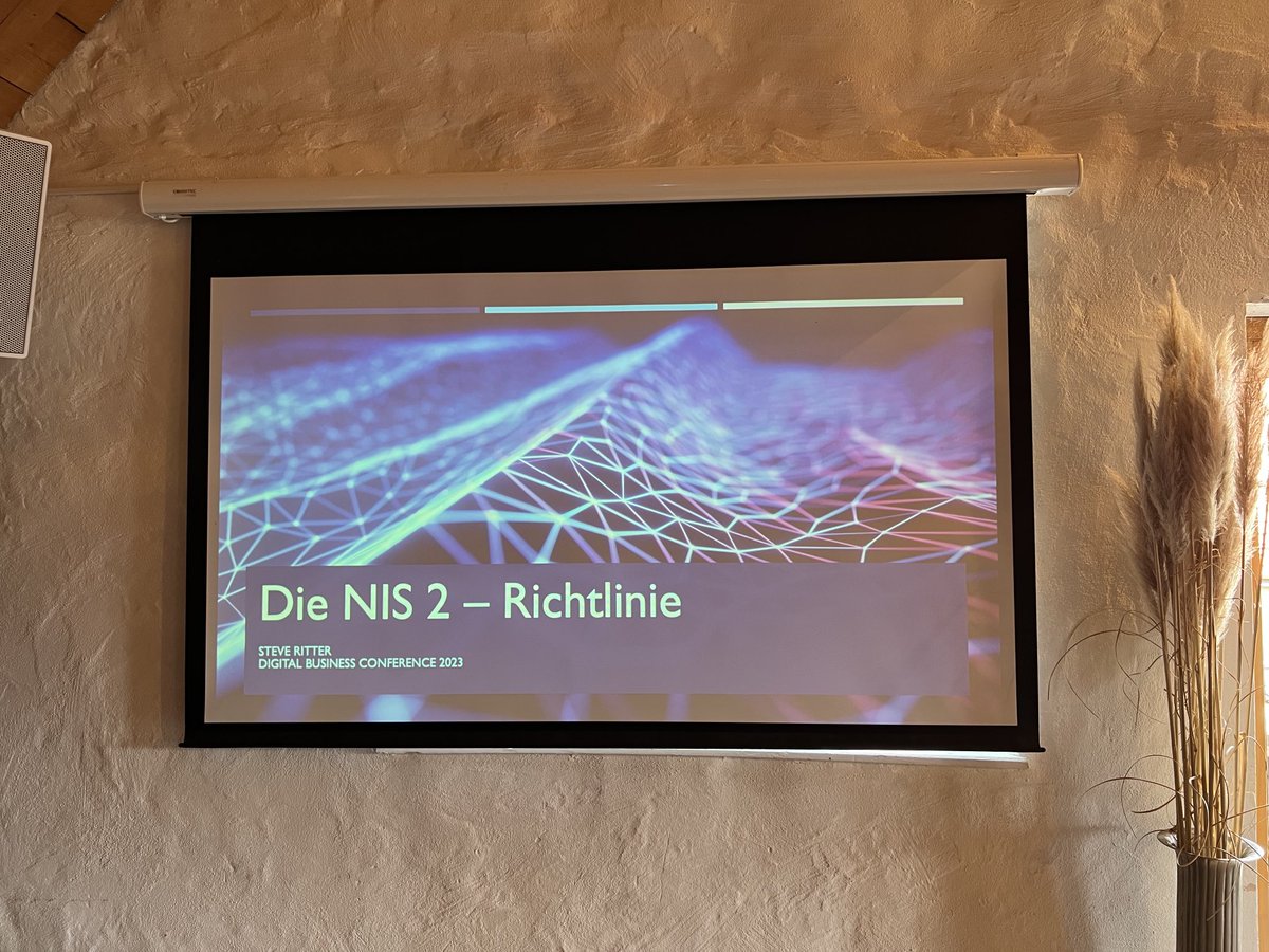 Jetzt darf ich den Teilnehmenden der #dbc23 die NIS 2 näher bringen. 🥳

#ITSicherheit #CyberSecurity #infosec