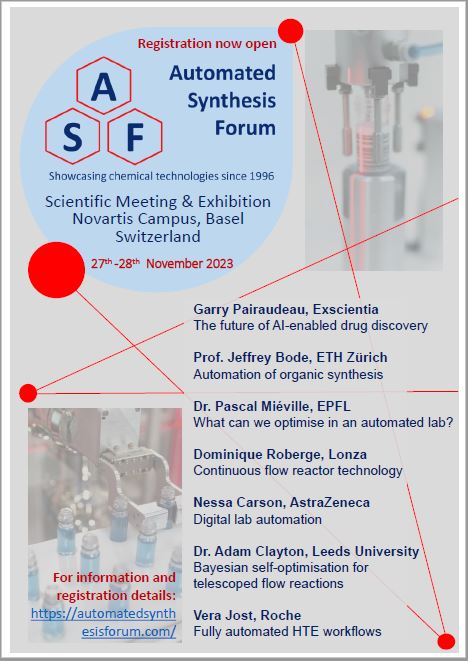 Registration is now open for The 2023 Automated Synthesis Forum on the 27th &amp; 28th November at the Novartis Campus in Basel, Switzerland. #ASF2023
automatedsynthesisforum.com