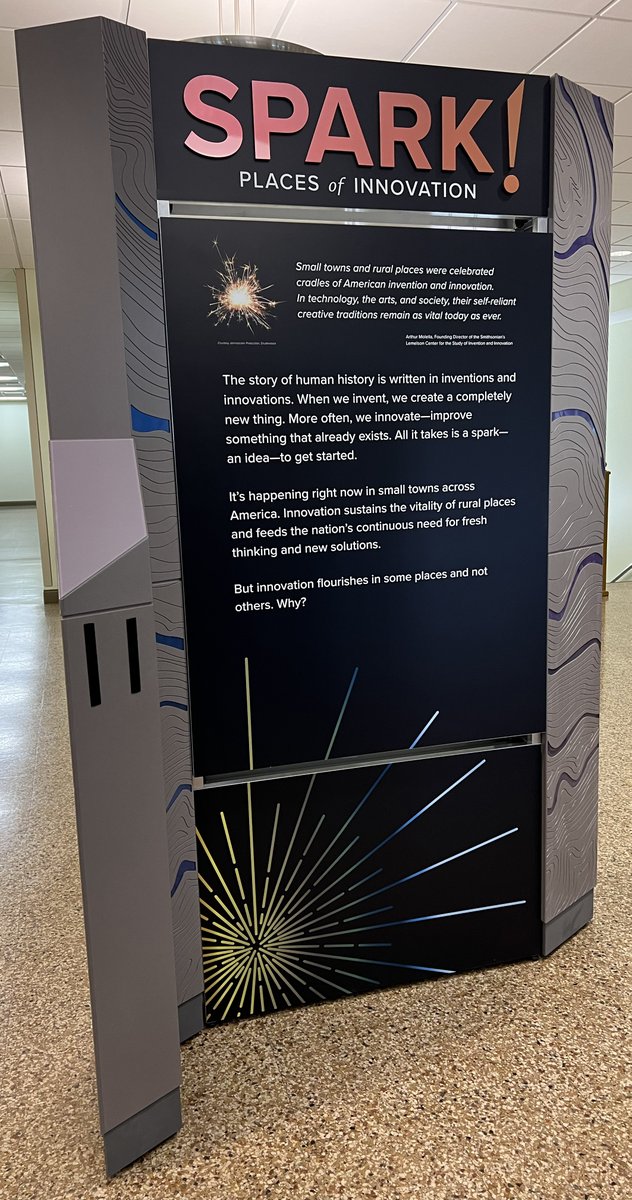 KYHumanities's tweet photo. Spark! Places of Innovation is now open at the Boone County Public Library!
The traveling exhibit from the @smithsonian and @MuseumOnMainSt.
The exhibit will remain in Burlington until July 22nd.
#smalltownspark
@NEHgov https://t.co/TZCus6JHGO