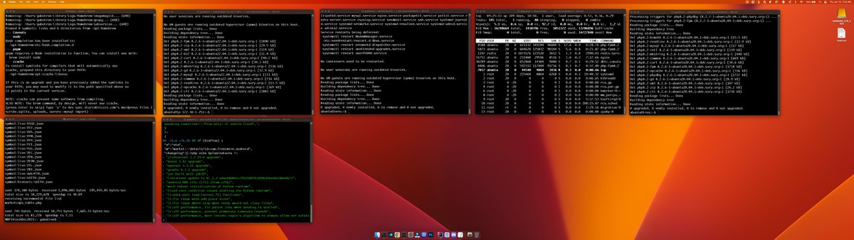 gubatron's tweet image. I love the smell of terminals, backups and kernel upgrades on a Thursday morning.

#ReleaseThursdays

#ubuntu #rsync #apt #git #homebrew #macos