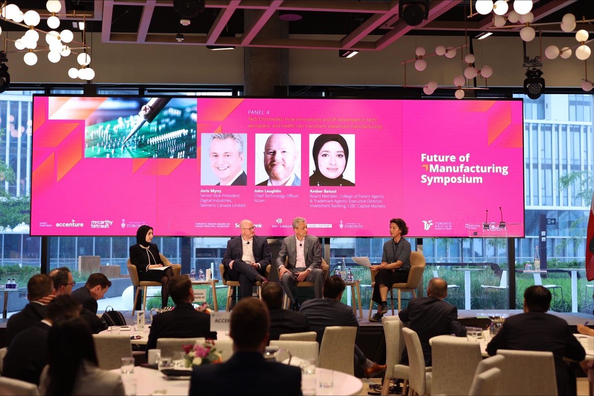 canadianrobotics (@roboticscouncil) on Twitter photo This week, CRC co-chair Hallie Siegel moderated the <a href="/TorontoRBOT/">Toronto Region Board of Trade</a> Future of Manufacturing Symposium panel on innovation & IP w/ industry leaders Joris Myny, John Laughlin & Amber Batool. A great conversation on opportunities for tech transfer across the manufacturing sector. This week, CRC co-chair Hallie Siegel moderated the <a href="/TorontoRBOT/">Toronto Region Board of Trade</a> Future of Manufacturing Symposium panel on innovation & IP w/ industry leaders Joris Myny, John Laughlin & Amber Batool. A great conversation on opportunities for tech transfer across the manufacturing sector.