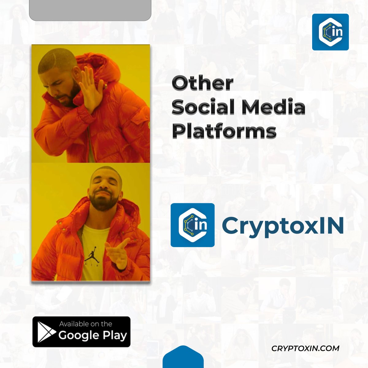 in_cryptoxin's tweet photo. CryptoxIN is a decentralized social media platform that gives power to the user's hand.
.
#socialmedia #CryptoxIN #decentralizedeconomy #memes #differentsocialmedia https://t.co/KDQBlBqppj