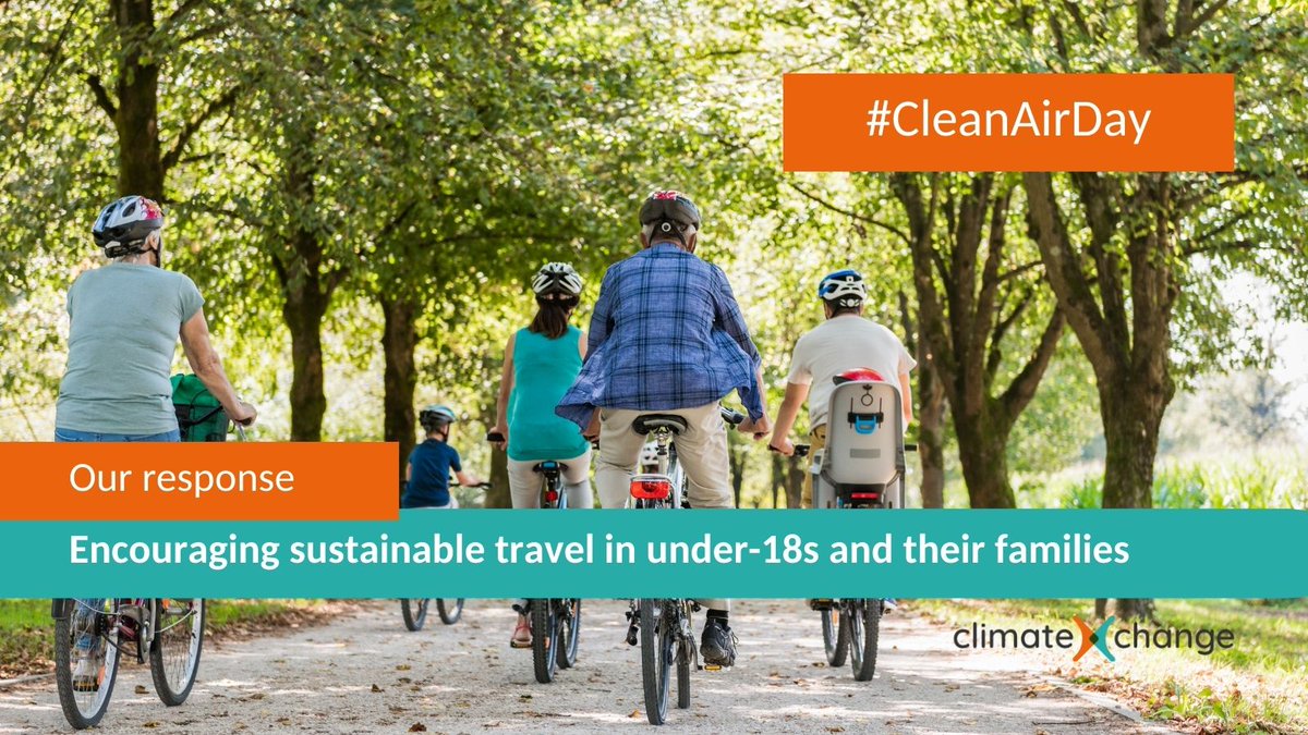 Happy #CleanAirDay! Sustainable travel, eg by public transport, bike or walking, is one of the ways we can keep the air that we breathe clean. Read our report with advice on how to encourage sustainable travel in under-18s and their families: tinyurl.com/sustainable-tr…