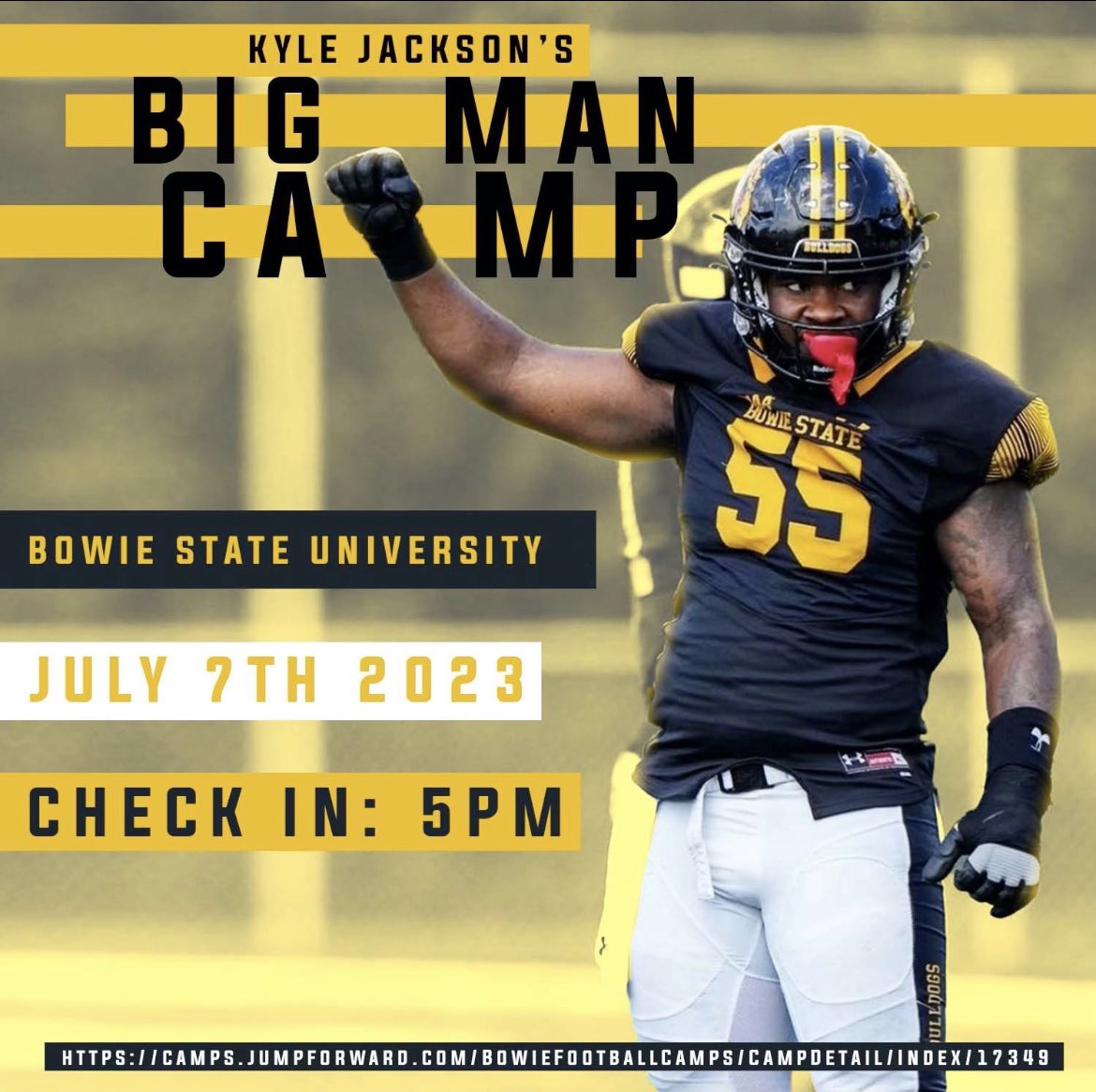 _Jay_Buck's tweet image. “Opportunities are usually disguised as hard work, so most people don’t recognize them.”-Ann Landers

Come out and Compete with the Elite.

📅 : June 17th, 2023
📍: Bowie State University - Bulldog Stadium 🏈 #DMVElite #BIGS                               
camps.jumpforward.com/bowiefootballc…