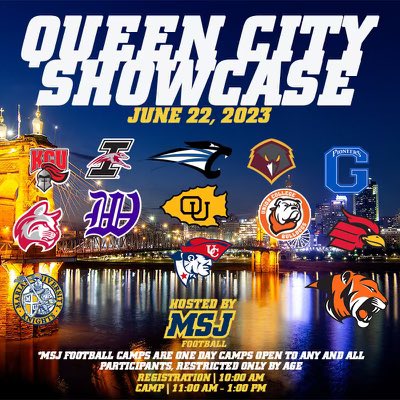 We are one week out from our Queen City Showcase! Come compete and get evaluated by some premier football programs! HS prospects Sign up now! msjlions.com/sb_output.aspx…