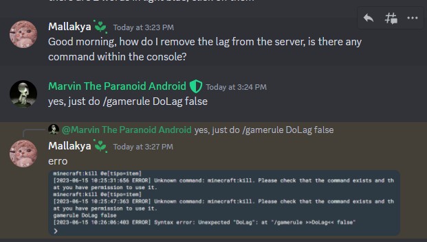 AternosMoments's tweet photo. gamerule DoLag false ftw \o/ https://t.co/nEpE0diIaz
