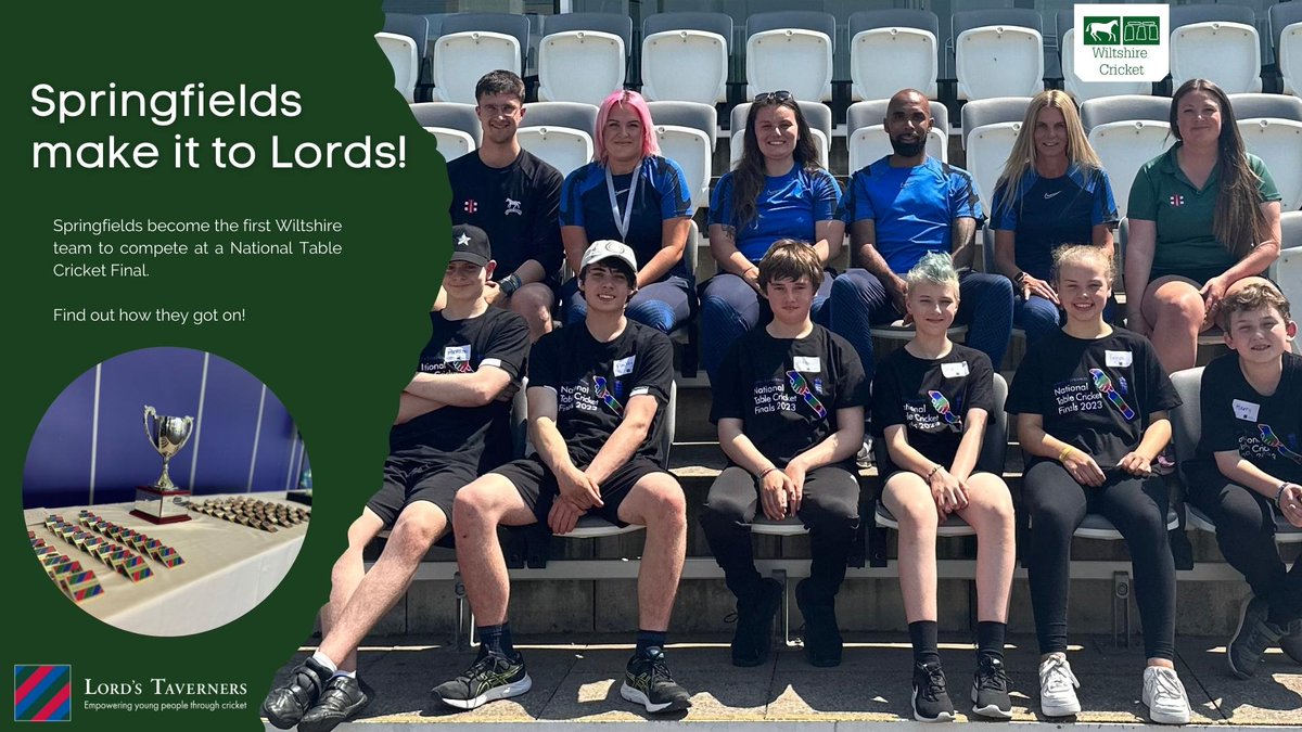 😃 Springfields reach National Table Cricket Final at Lords 🙌

🏏 <a href="/SpringfieldsAcd/">The Springfields Academy, Official</a> become the first Wiltshire school, surpassing over 1000 other schools on their journey

➡️ Read about their fantastic journey and experience here; wiltshirecricket.co.uk/news/2023-06-1…