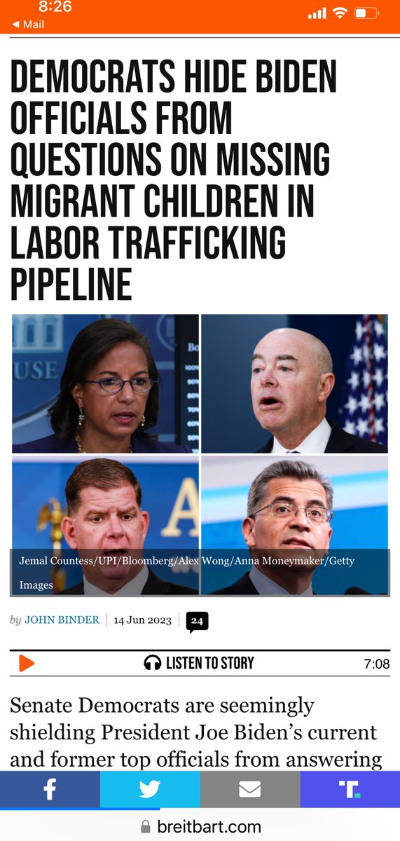 Democrats Hide Biden Officials from Questions on Missing Migrant Children in Labor Trafficking Pipeline

tens of thousands of Unaccompanied Alien Children (UACs) have ended up in a labor trafficking pipeline after their release into the United States🔥🚫⚖️
breitbart.com/politics/2023/…