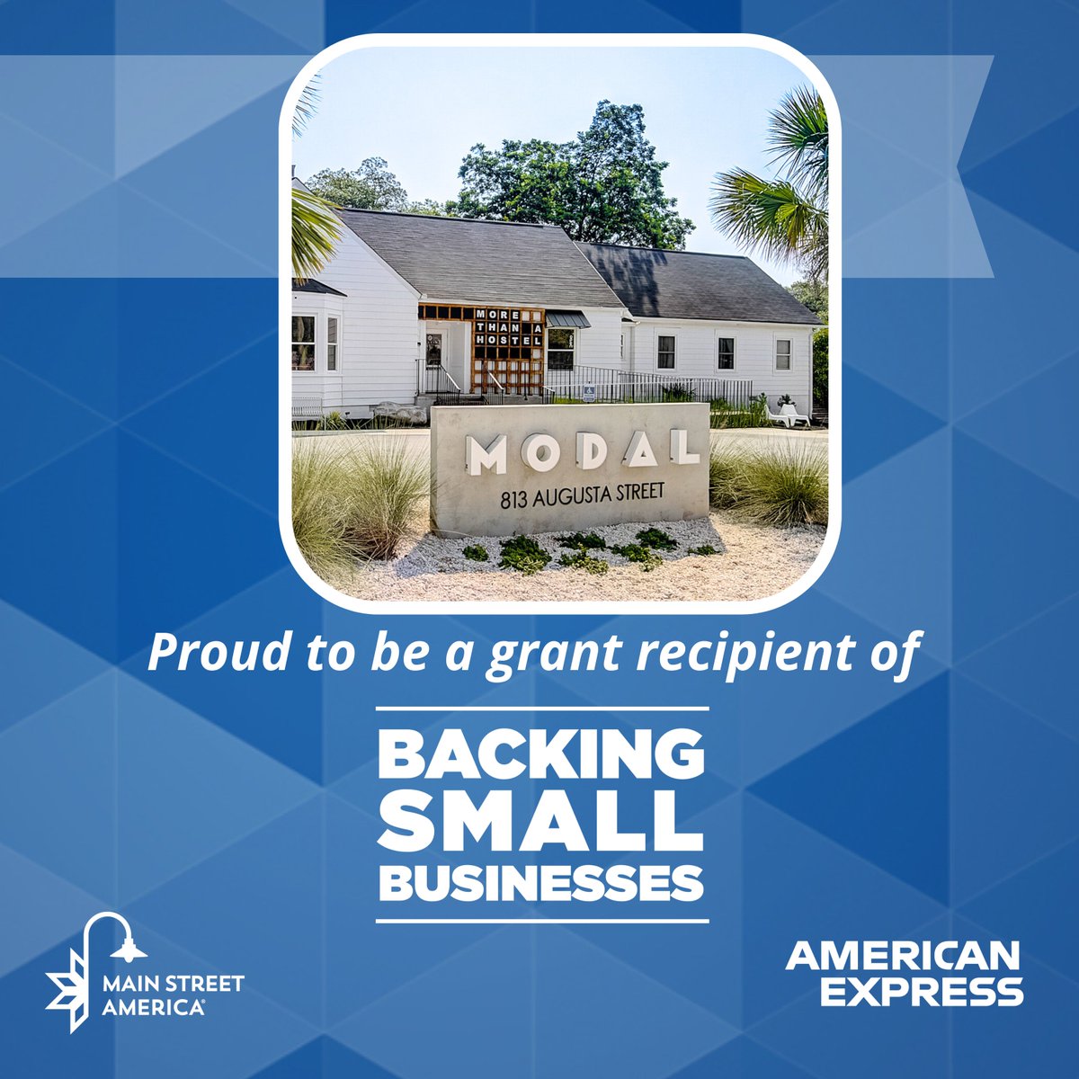 Modal (@staymodal) on Twitter photo <a href="/staymodal/">Modal</a> received a Backing Small Businesses grant from <a href="/AmericanExpress/">American Express</a> and <a href="/NatlMainStreet/">Main Street America</a>! These grants support #smallbiz owners in addressing critical needs and making a positive impact in their communities. Learn more here: staymodal.com/blog/2023/6/15… <a href="/staymodal/">Modal</a> received a Backing Small Businesses grant from <a href="/AmericanExpress/">American Express</a> and <a href="/NatlMainStreet/">Main Street America</a>! These grants support #smallbiz owners in addressing critical needs and making a positive impact in their communities. Learn more here: staymodal.com/blog/2023/6/15…