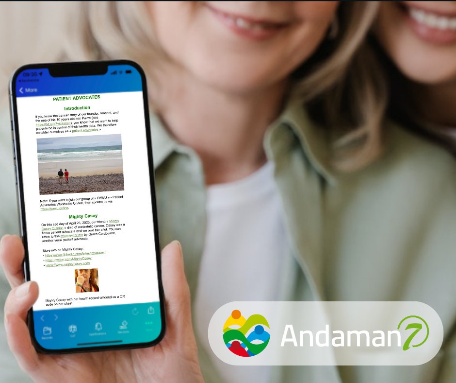 @andaman7 is a project by patients for patients. Our CEO, @VincentKeunen, is a patient advocate and a @HIMSS digital influencer. To honour patient advocates, we have a section inside our app. We also contribute to the pawu.online initiative.