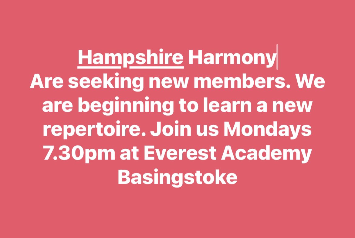 choir_ladies's tweet photo. #singwithhampshireharmony seeks new members following a terrific concert with #wantagesilverband. New repertoire underway. Join now. #choir #bringingjoy #basingstoke. #ECAbasingstoke #music #makingmusic https://t.co/Ji2OCumgXb
