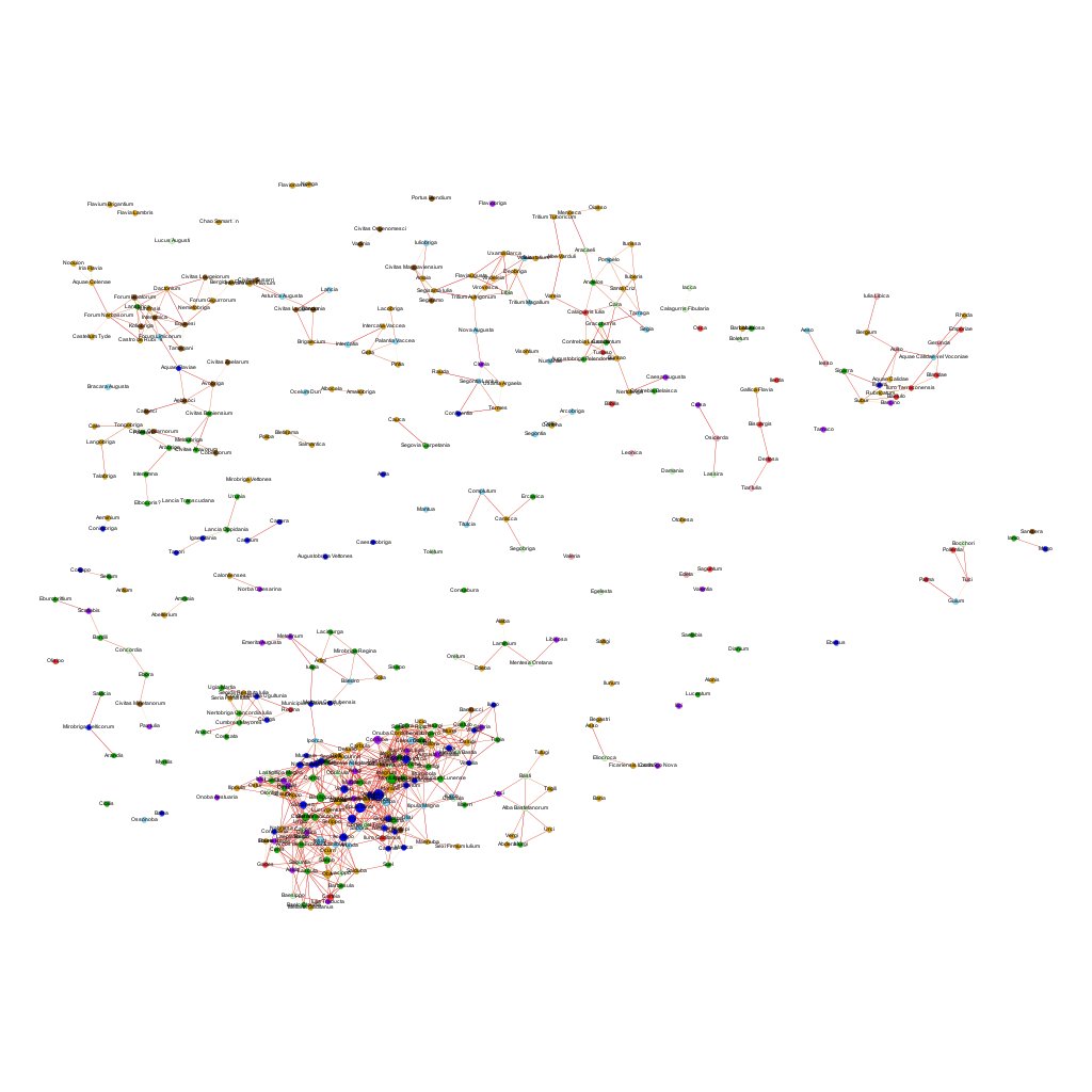 Once you get the taste of #GitHub and interactive #mapping...
I uploaded a #socialnetworkanalysis #graph to my GitHub page: github.com/PHAHouten/Urba…
For this I created a distance matrix in #QGIS and then imported distances under 45 km as edges into #Gephi.
#digitalhumanities 🇪🇸🇵🇹