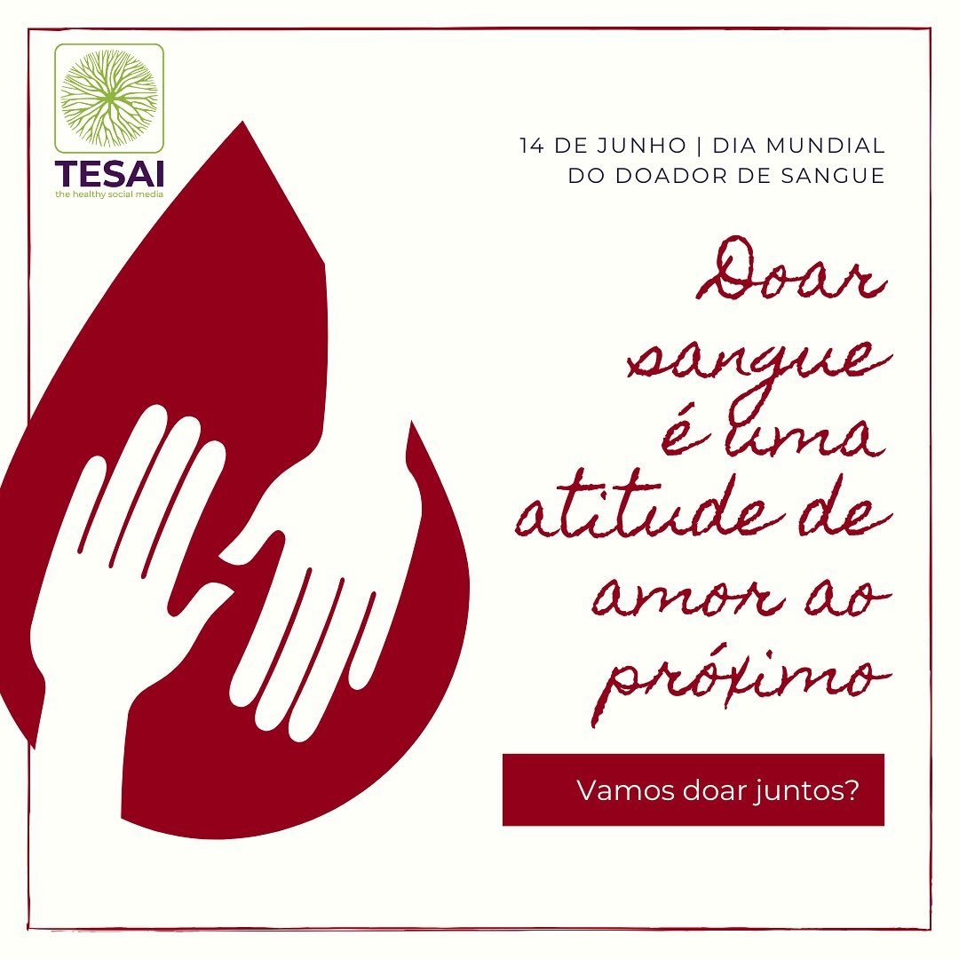 TesaiSaude's tweet image. Vamos cuidar da nossa saúde e daqueles que amamos, unindo a doação de sangue! Com a Tesai, monitoramos nossa saúde e compartilhamos informações com a família e os cuidadores. Juntos, podemos fazer a diferença!#DiaMundialDaDoaçãoDeSangue #tesai #tesaisaude #tesaiconectasaude