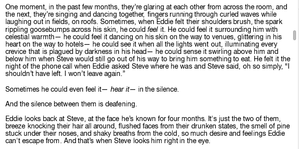 IT'S STILL WEDNESDAY TO ME!  a glorious excerpt of Eddie's thoughts in the next chapter that might be one of my favorite written things !!!

wonder what happens next 🤠