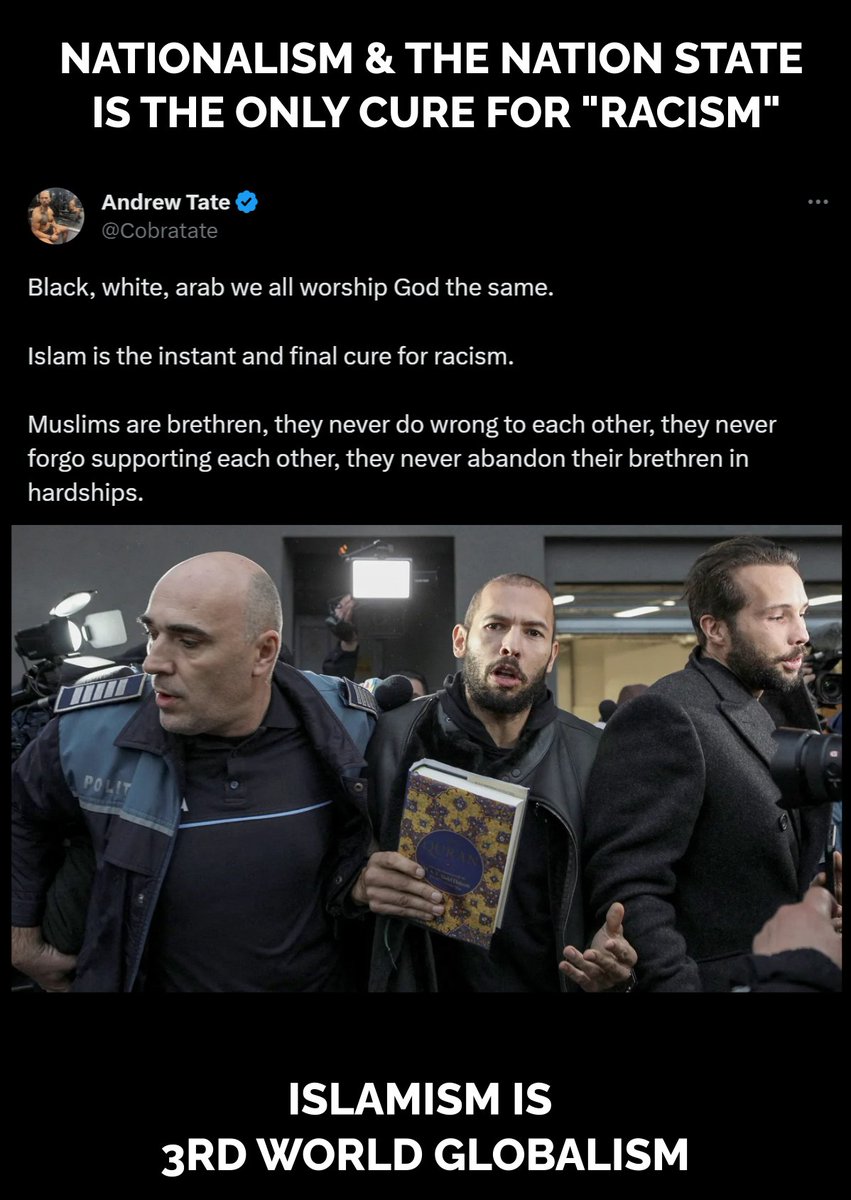 Goes on the islam grift because 'Christians didn't write me letters in prison'. Yea, I'm pretty sure its islamists who are more interested in monetizing webcast grooming Tate.