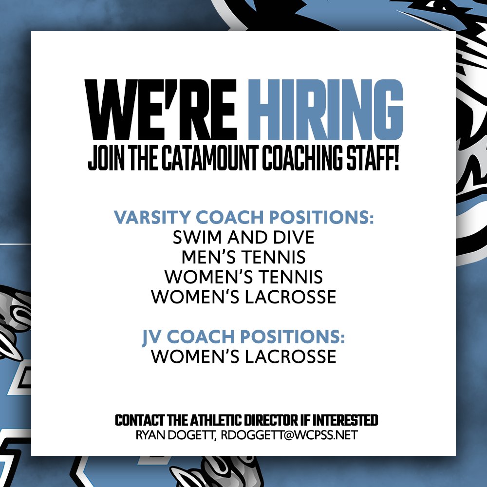 After a lot of great interviews &amp; conversations, we can say that the 2023-24 coaching staff is coming together quite nicely. Announcements are coming soon pending HR approval. 

We still have a few positions open. Send resumes to AD Ryan Doggett, rdoggett@wcpss.net.