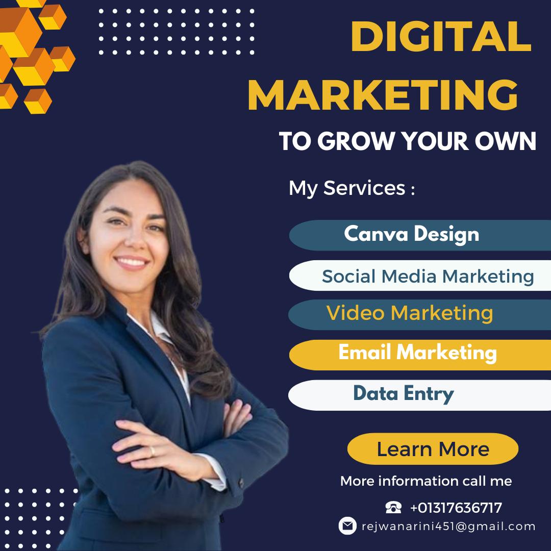 Dear Clients,
I am a professional digital marketing Expert Especially in All Social Media Ads and Analytics. If you need my help to promote your business and good traffic tracking PM me. #digitalmarketing #onlinemarketing #internetmarketing #socialmediamarketin #digitalmarketer