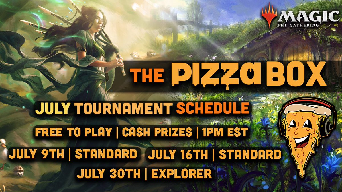 JULY #MTGA TOURNAMENT SCHEDULE
1PM EST START TIMES
ALL FREE TO PLAY WITH CASH PRIZES

JULY 9TH: STANDARD $100 IN PRIZES
JULY 16TH: STANDARD $250 IN PRIZES
JULY 30TH: EXPLORER $250 IN PRIZES

LINKS BELOW! #MTG #TWITCH #YOUTUBE #MTGARENA #MTGMELEE #MTGxLOTR #MTGTOURNAMENT