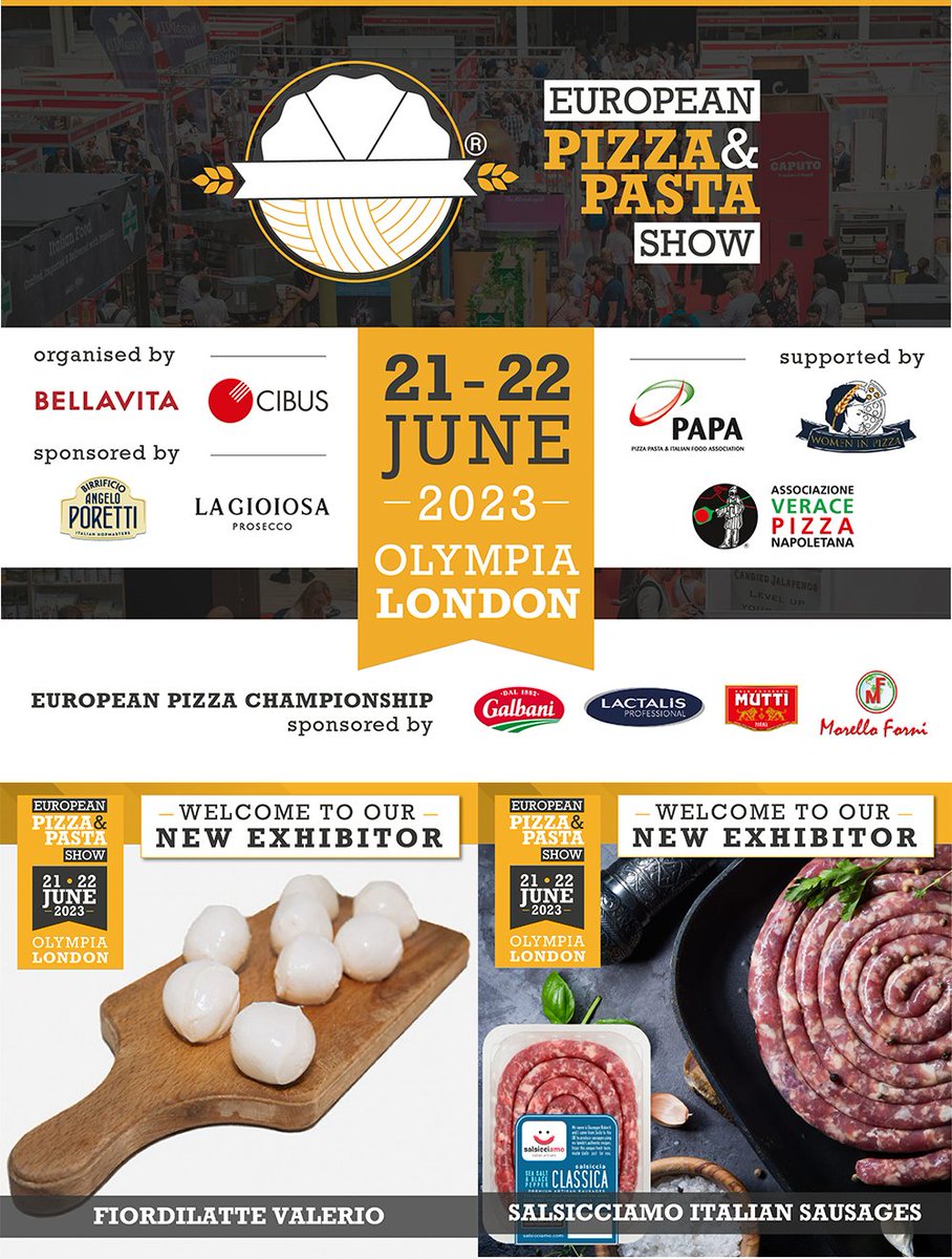 pizzapastashow.com
We are delighted to welcome FIORDILATTE VALERIO and SALSECCIAMO as exhibitors at the European Pizza &amp; Pasta Show, 21-22 June 2023, Olympia London. Don't miss it - register, join and taste the best food Italy has to offer. bellavita-2023-visitor.reg.buzz/epps23