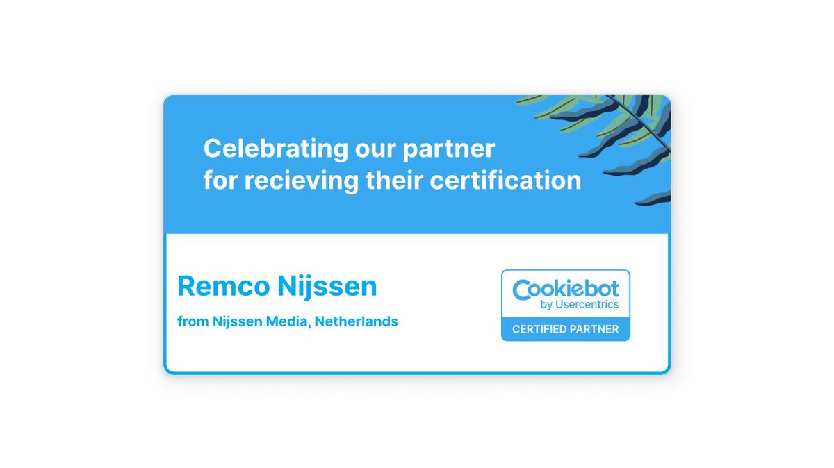 📣 Introducing our newest Certified Partner: Nijssen Media! Big congratulations as well to Director Remco Nijssen on completing his personal certification.